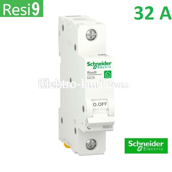 Автоматический выключатель 1Р 32А, C, 6кА, Schneider Electric RESI9 (R9F12132)
